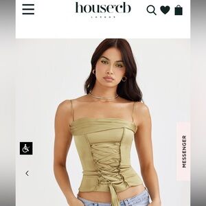brand new (with tags) never worn House of CB XS beautiful olive Letitia corset